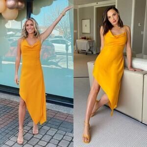 Monse Criss Cross Slip Dress Marigold